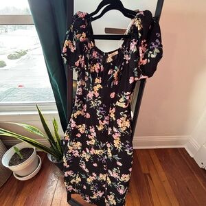 Liberty Love Black Floral Midi Dress